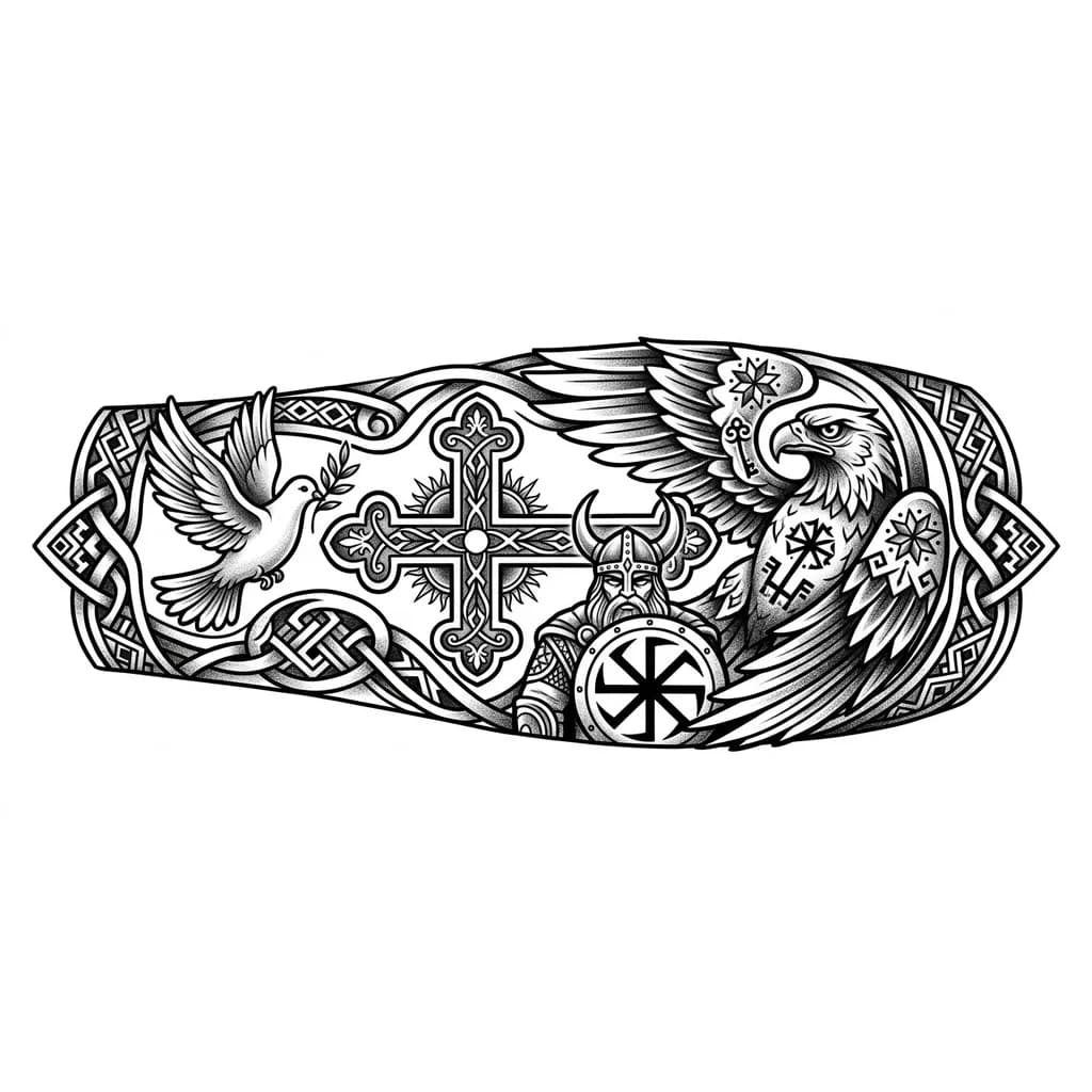 Тату эскиз: христианский стиль, или славянский 