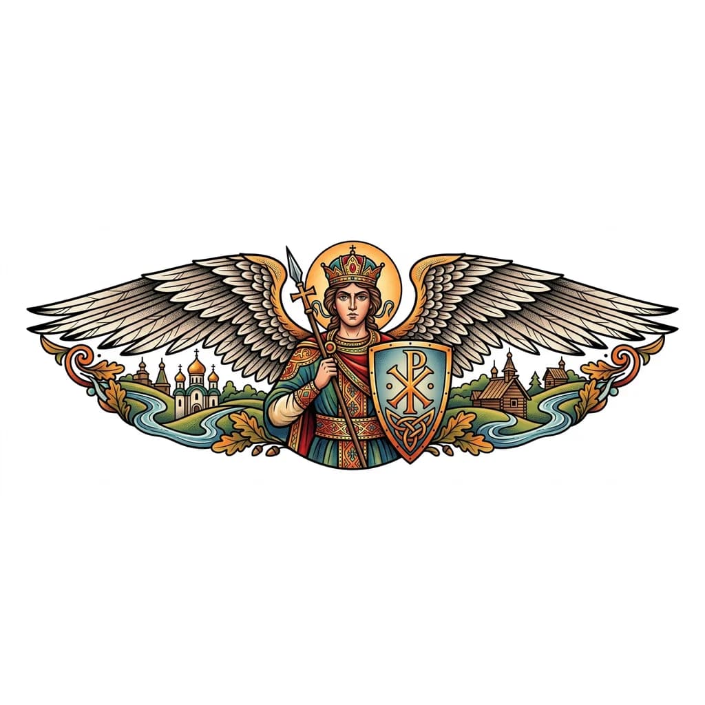 Тату эскиз: христианский стиль, или славянский 