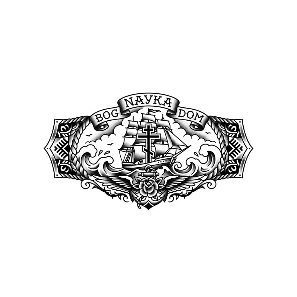 Тату эскиз: христианский стиль, или славянский 