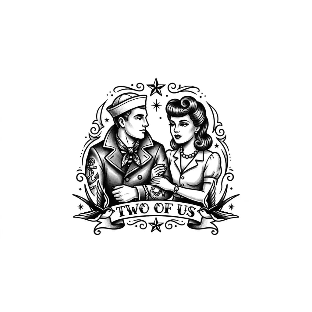 Тату эскиз: Two of us