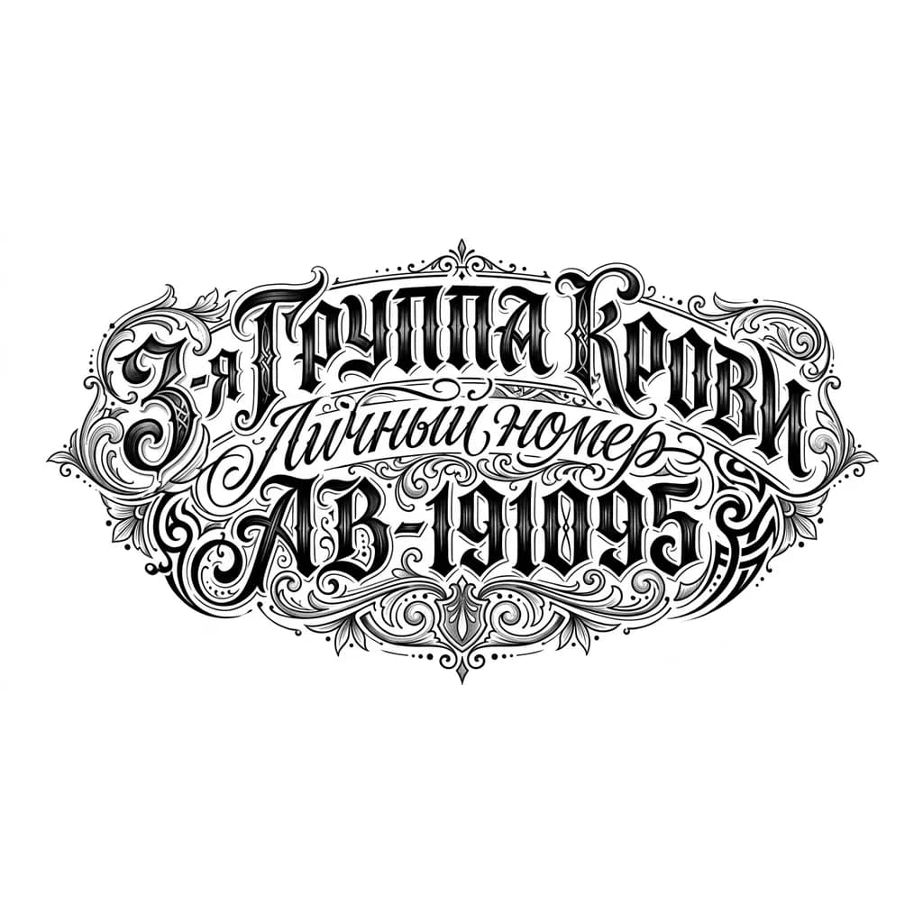 Тату эскиз: Надпись 