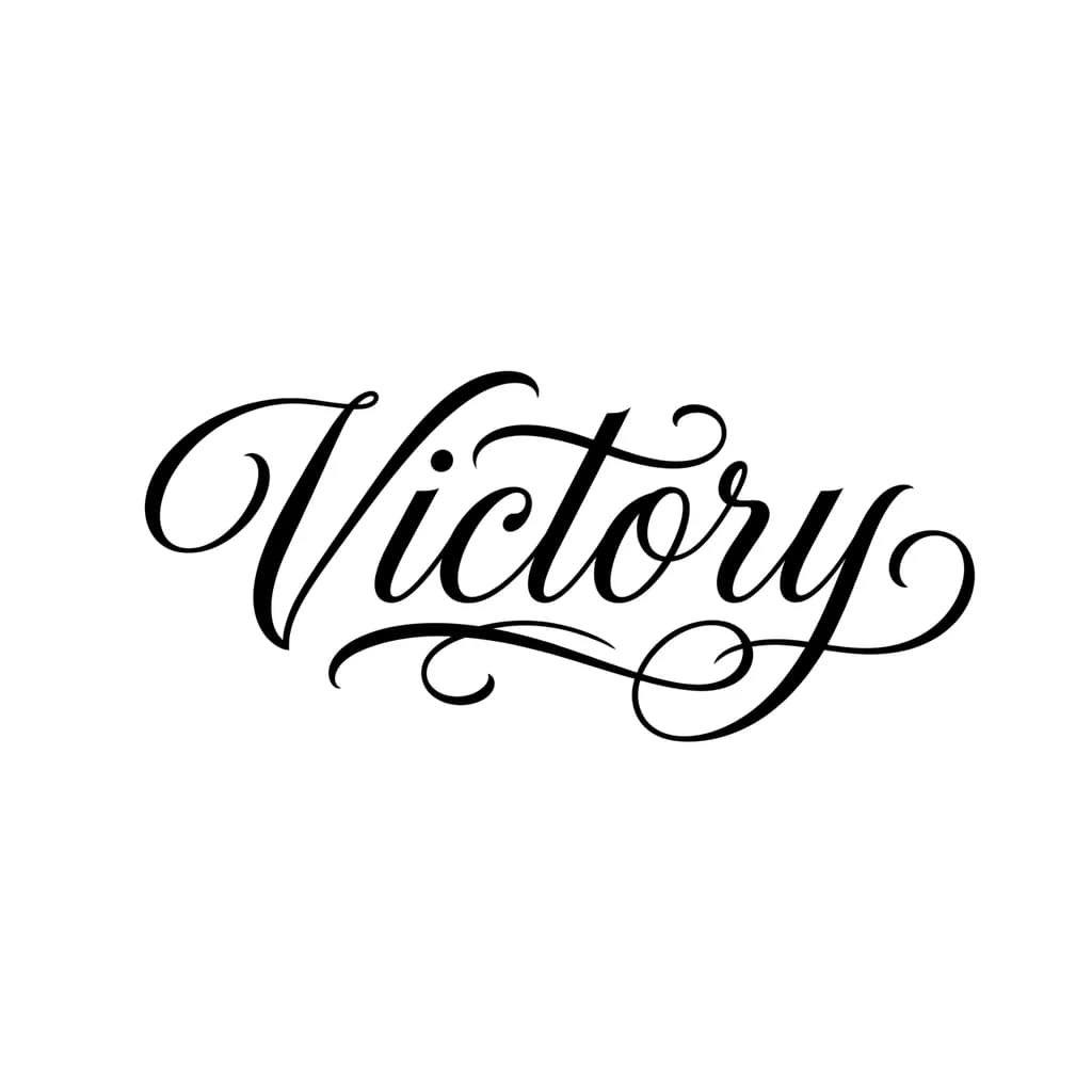 Тату эскиз: Font: Victory  (elegant calligraphy)