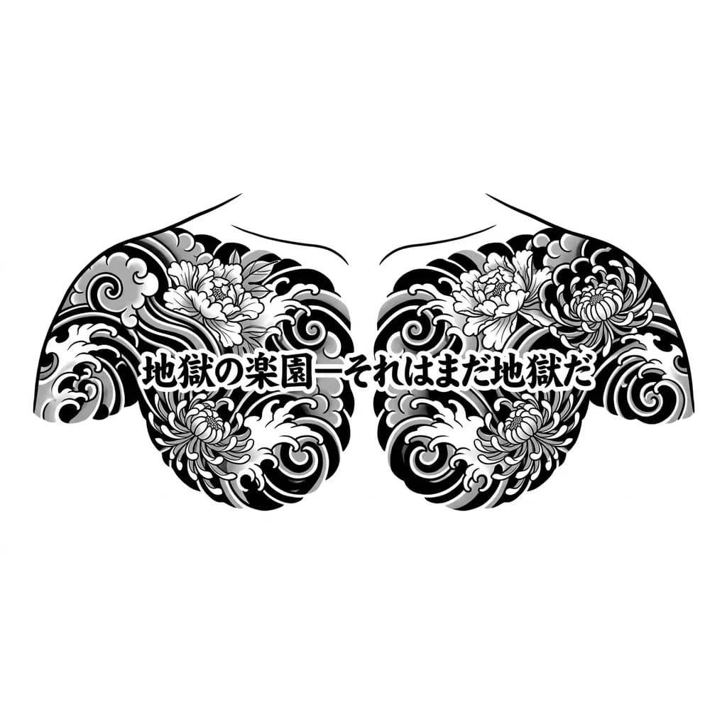 Тату эскиз:  под ключицей калиграфей в японском стиле 