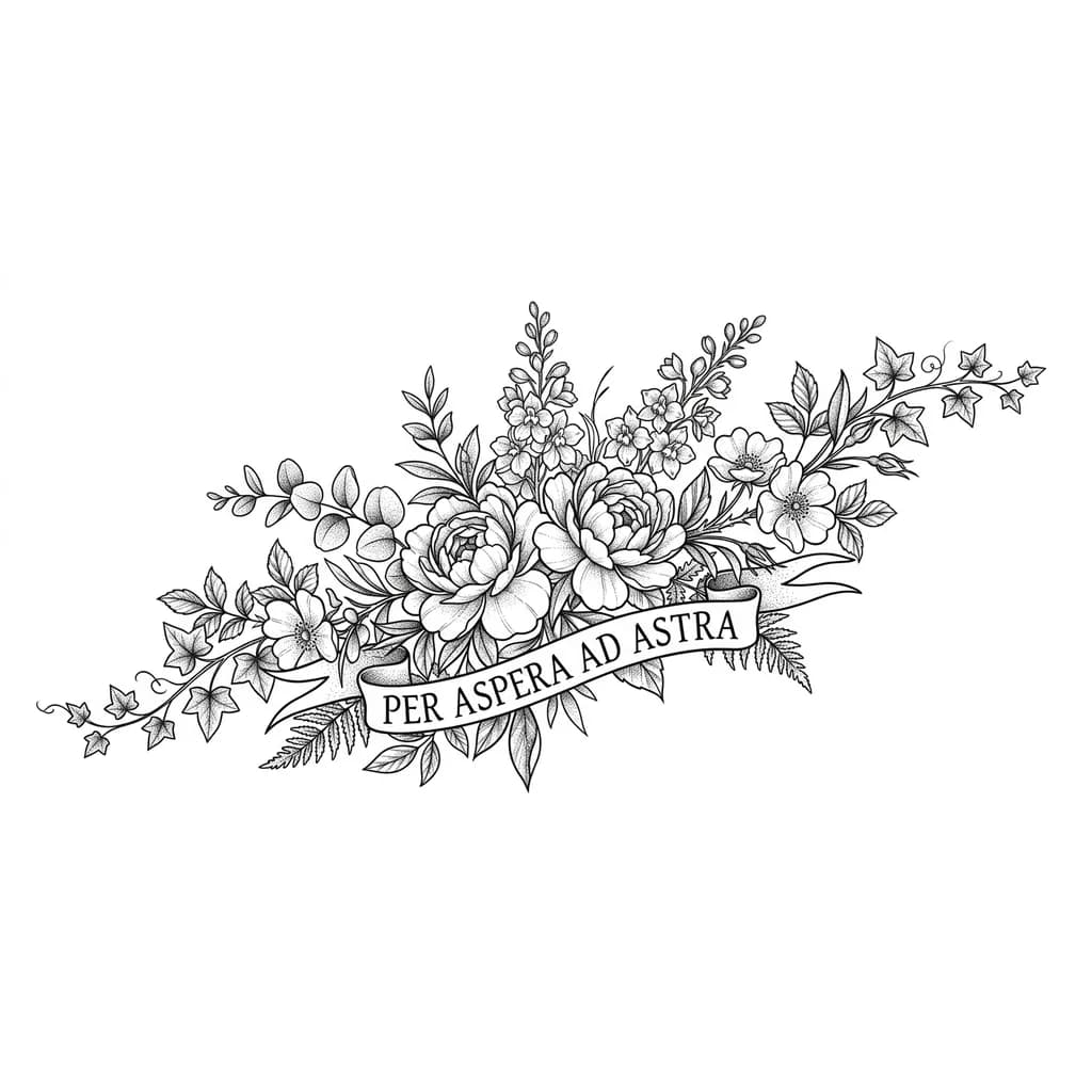 Тату эскиз: Per aspera ad astra