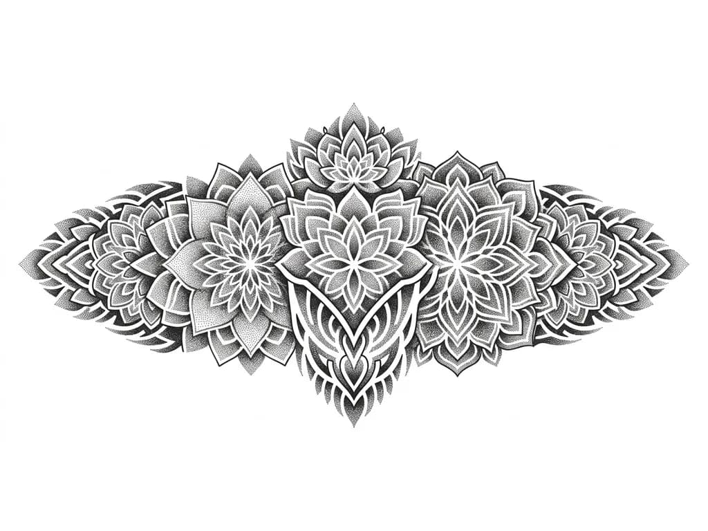 Тату эскиз: Сделай несколько примеров Татуировки на пояснице девушки