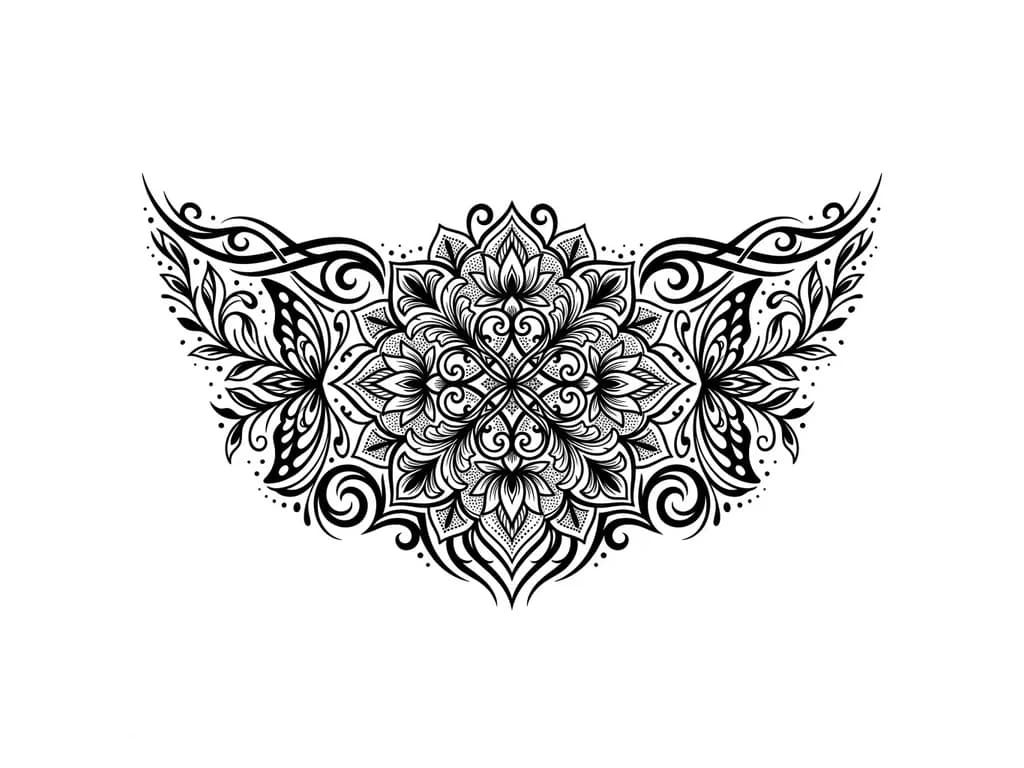 Тату эскиз: Сгенерируй татуировку на пояснице для девушки