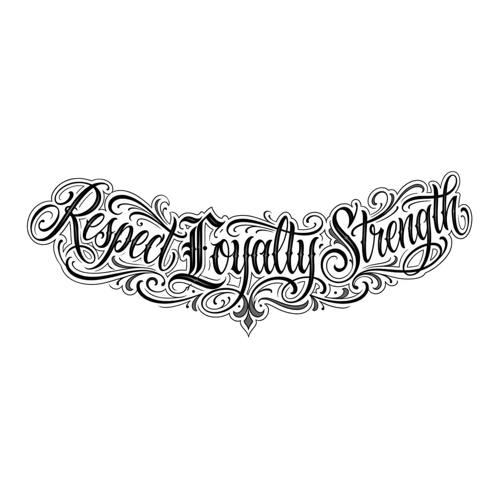 Тату эскиз: Надпись 25см под ключицами середина на 2 см ниже чем края