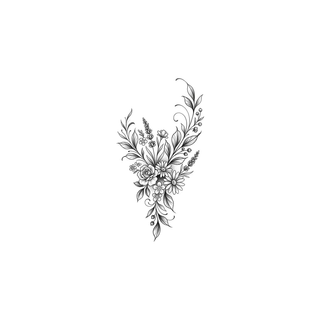 Тату эскиз: Что нибудь нежное для молодой девушки