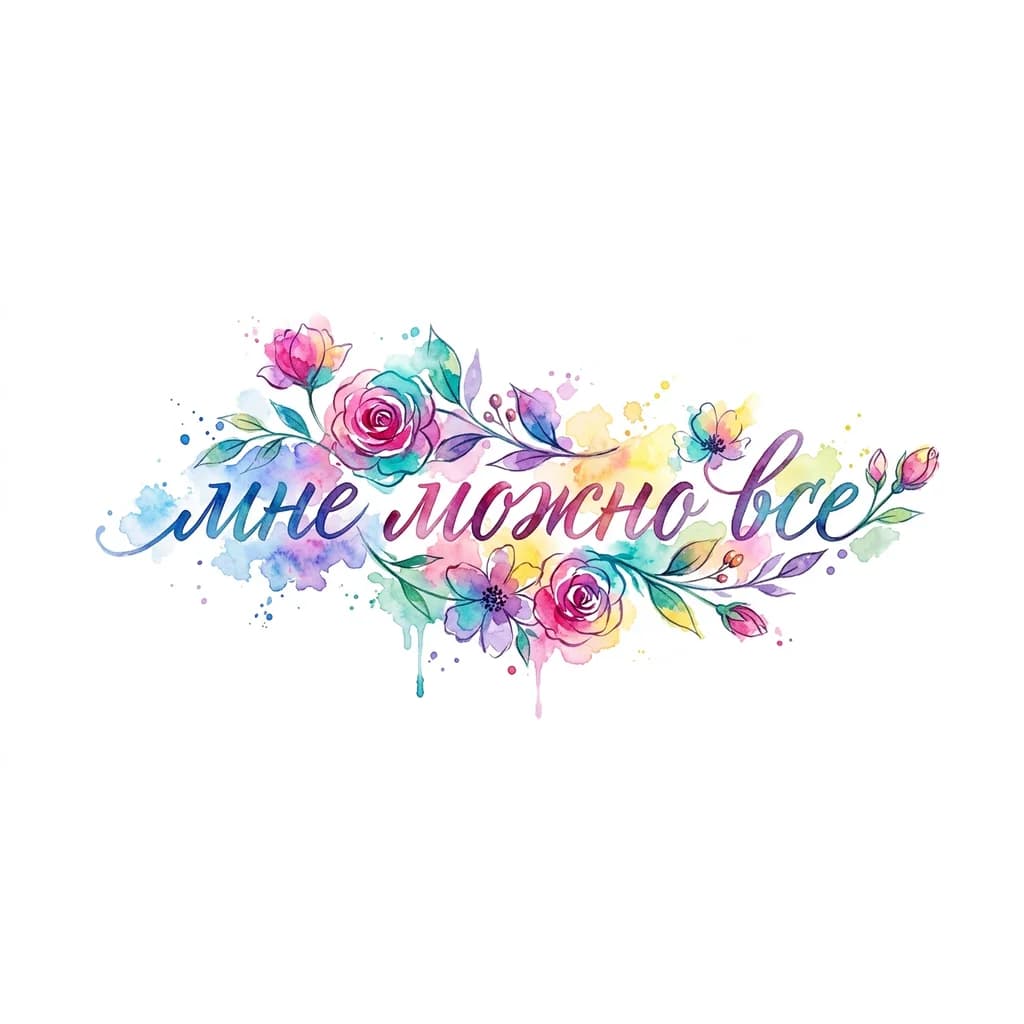 Тату эскиз: С цветочным орнаментом, надпись мне можно все красиво и эстетично смотрится
