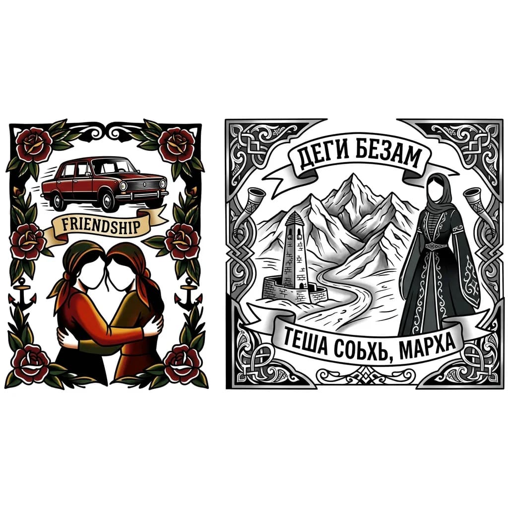 Горы тату эскиз