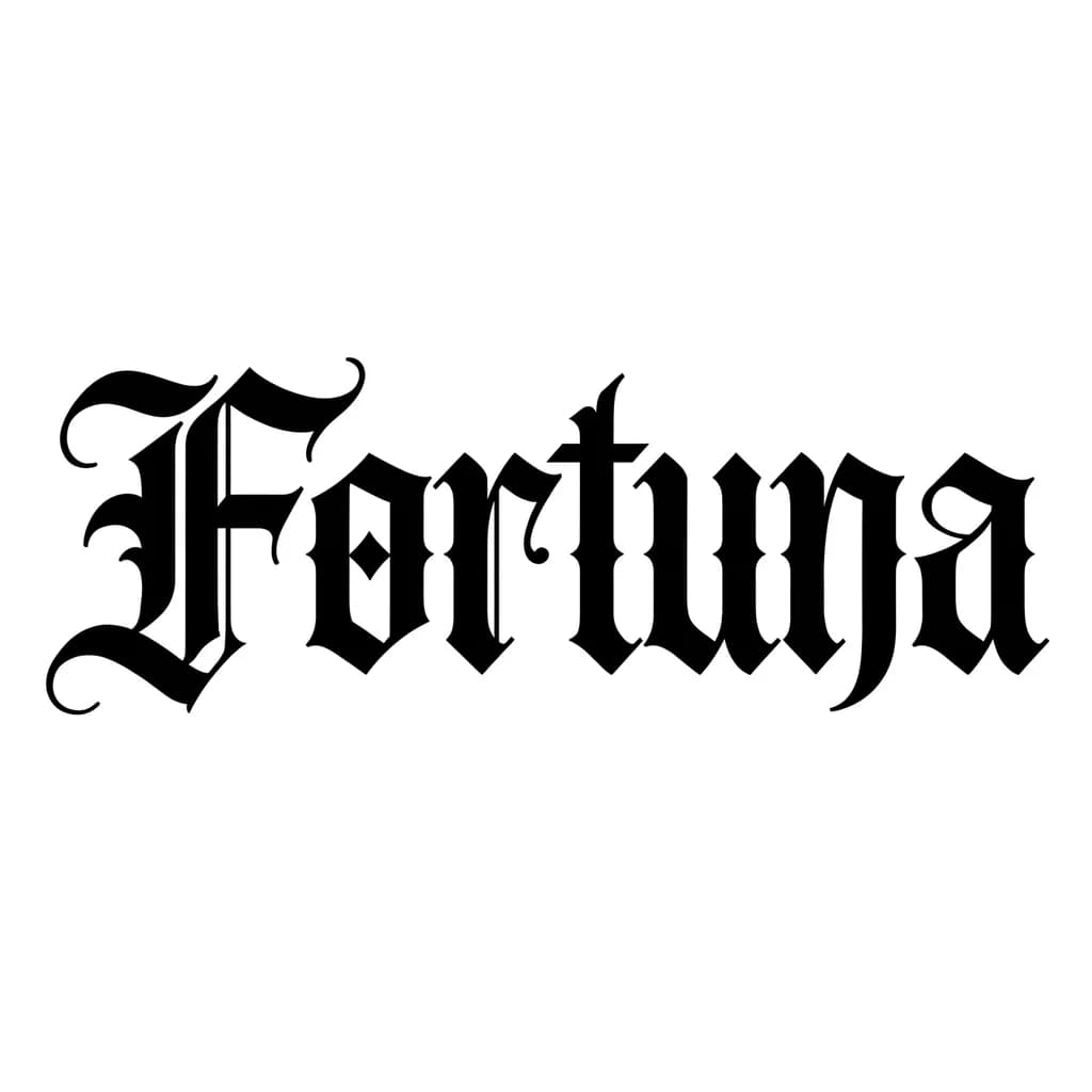 Тату эскиз: Font: Fortuna (gothic dark lettering)
