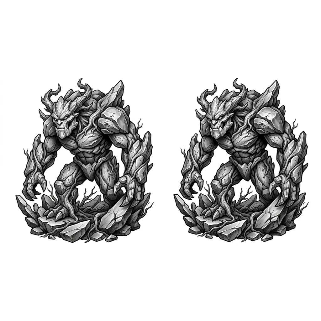 Тату эскиз: Что то связанное с земляными монстрами
