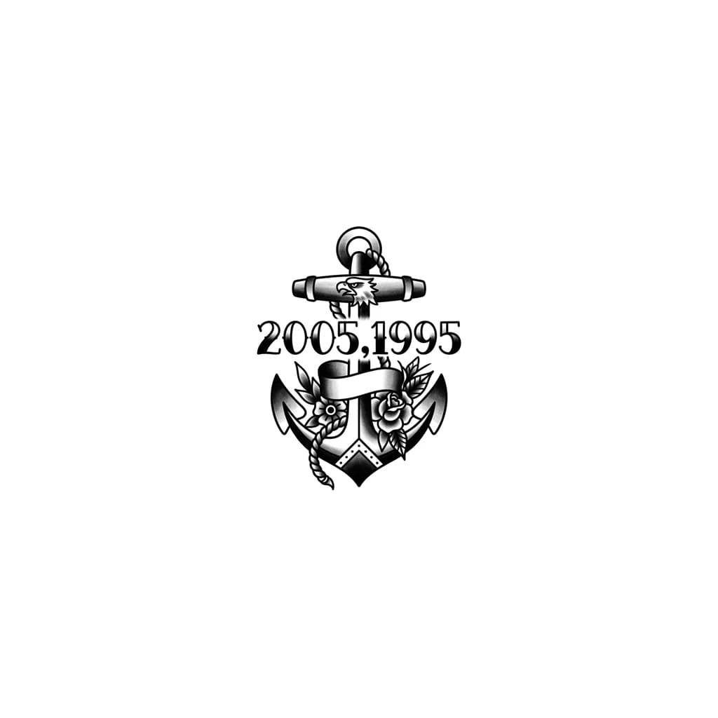 Тату эскиз: Две даты рождения 2005 и 1995