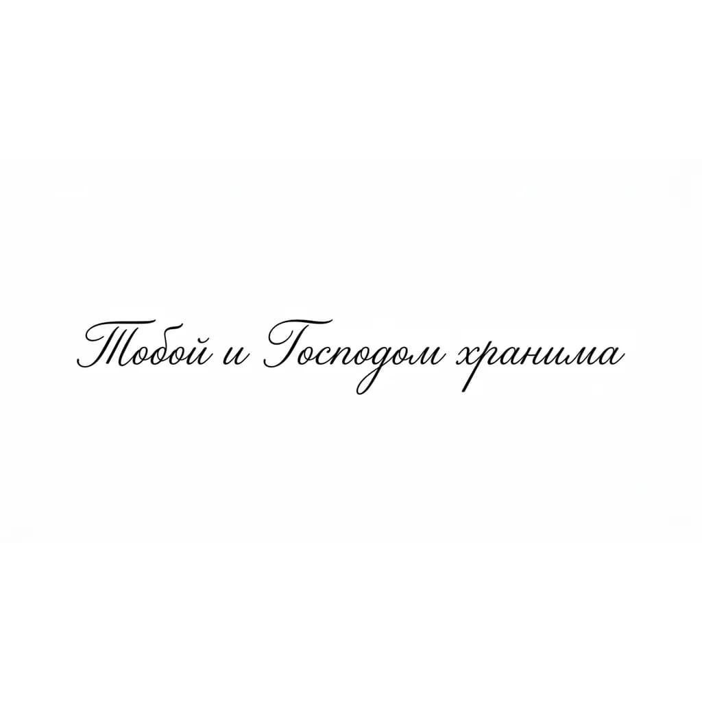 Эскизы татуировок с надписью « Тобой и Господом хранима» просто надпись 