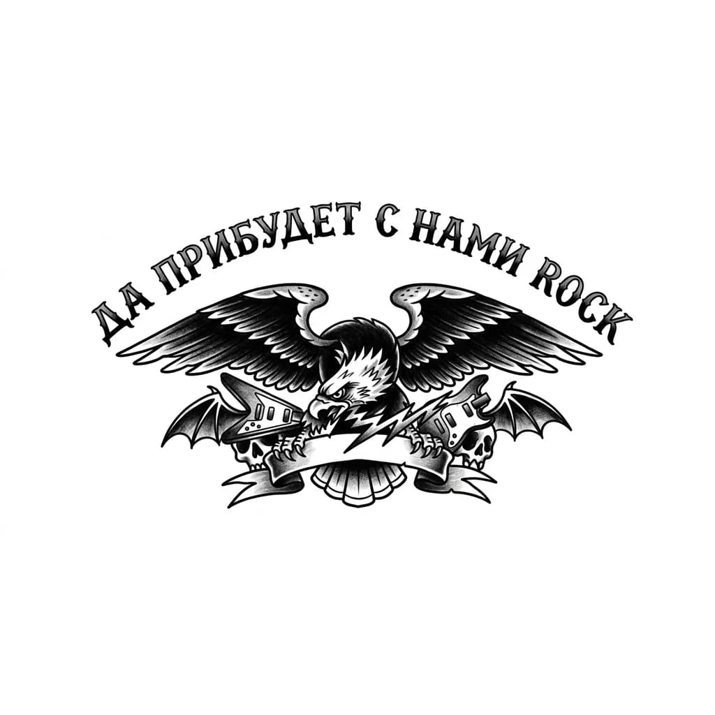 Тату эскиз: В стиле Heavy Metal