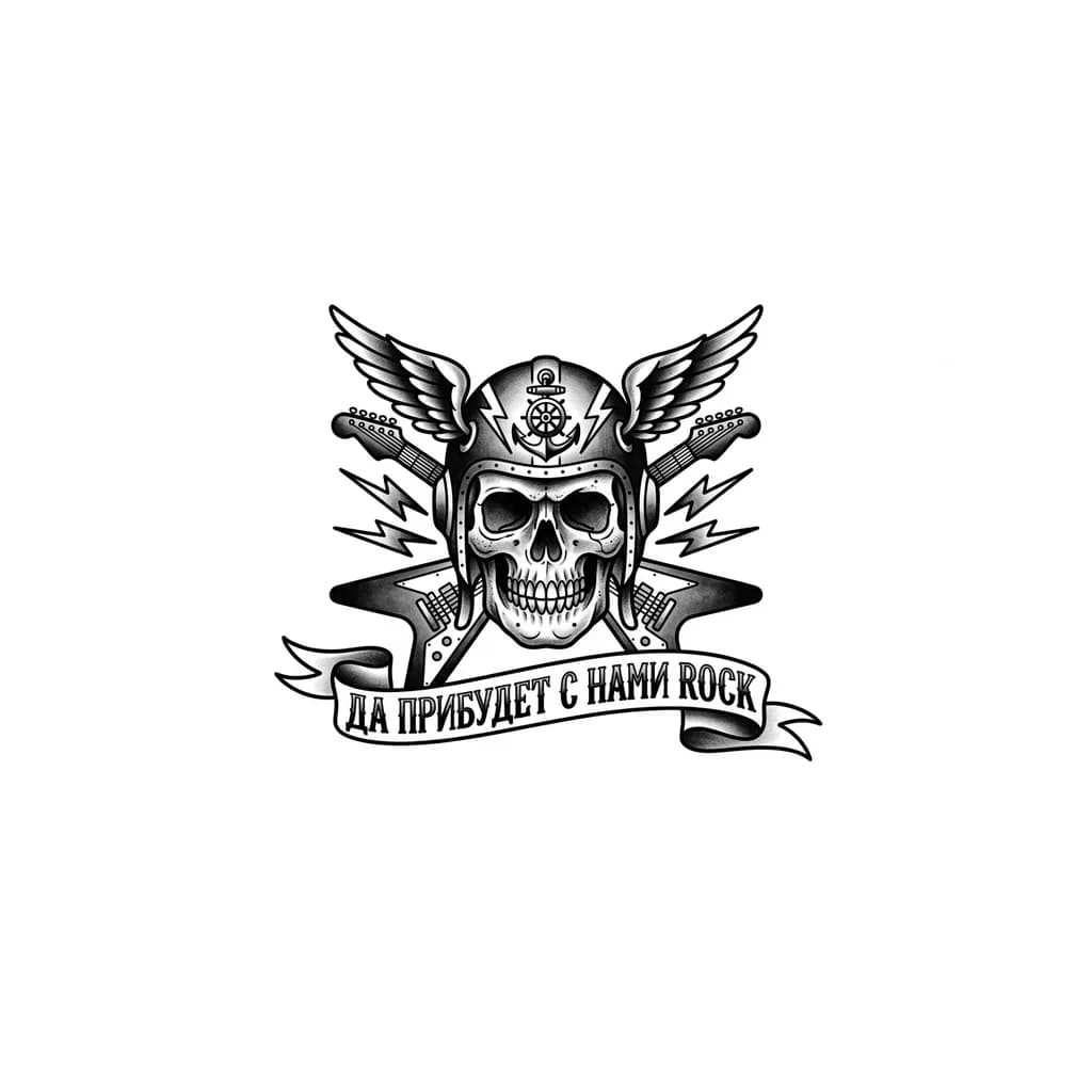 Тату эскиз: В стиле Heavy Metal и Череп