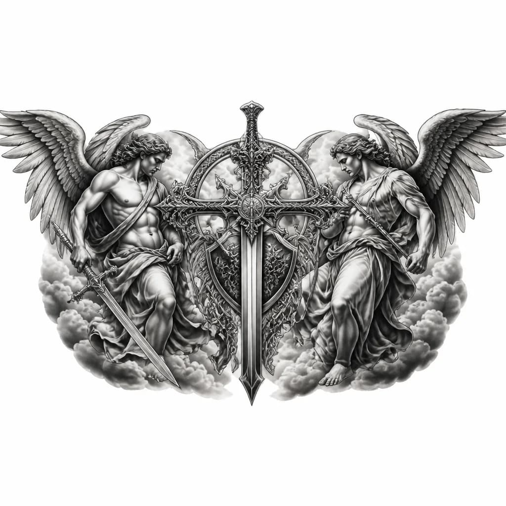 Тату эскиз: Ангелы