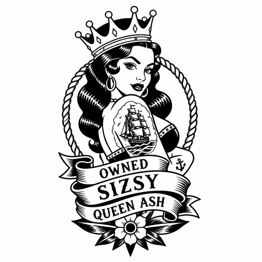 Тату эскиз: Owned sizsy Queen Ash 