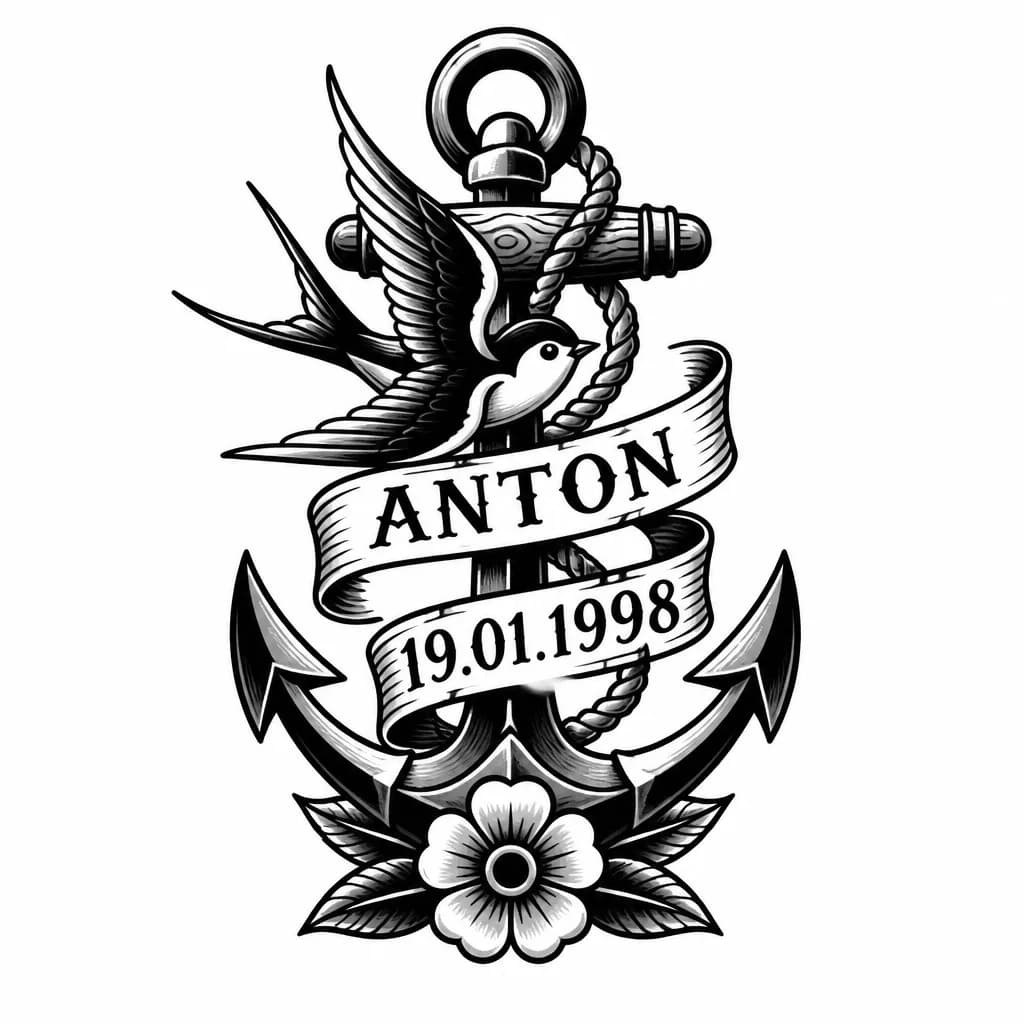 Тату эскиз: Антон 19.01.1998