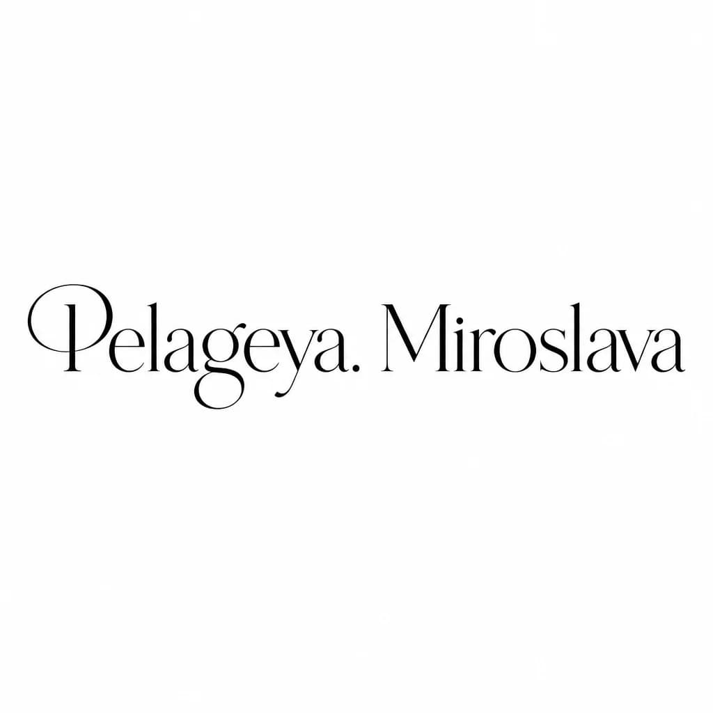 Тату эскиз: Font: Pelageya
Miroslava (fine line elegant serif lettering)