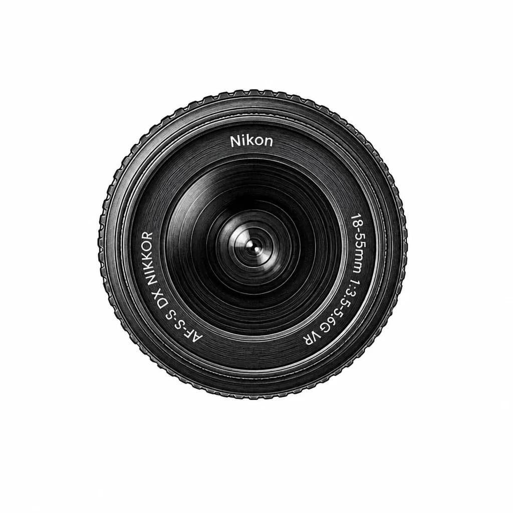 Тату эскиз: Обьектив фотоаппарата nikon