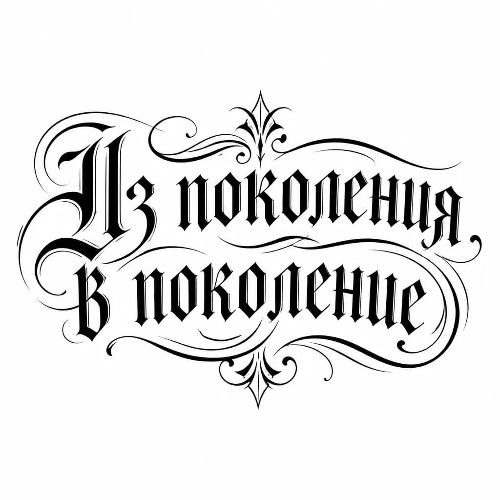 Тату эскиз: Надпись парное тату на руке из поколения в поколение