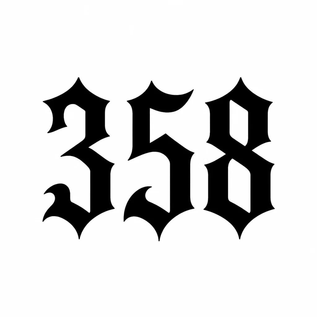 Тату эскиз: Font: 358 (gothic dark lettering)