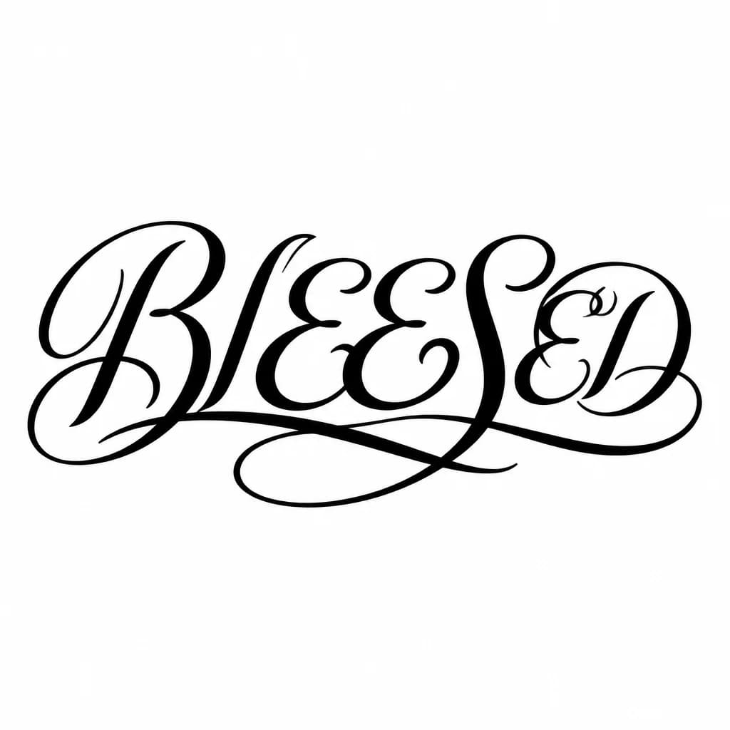 Тату эскиз: Font: BLEESED (elegant calligraphy)