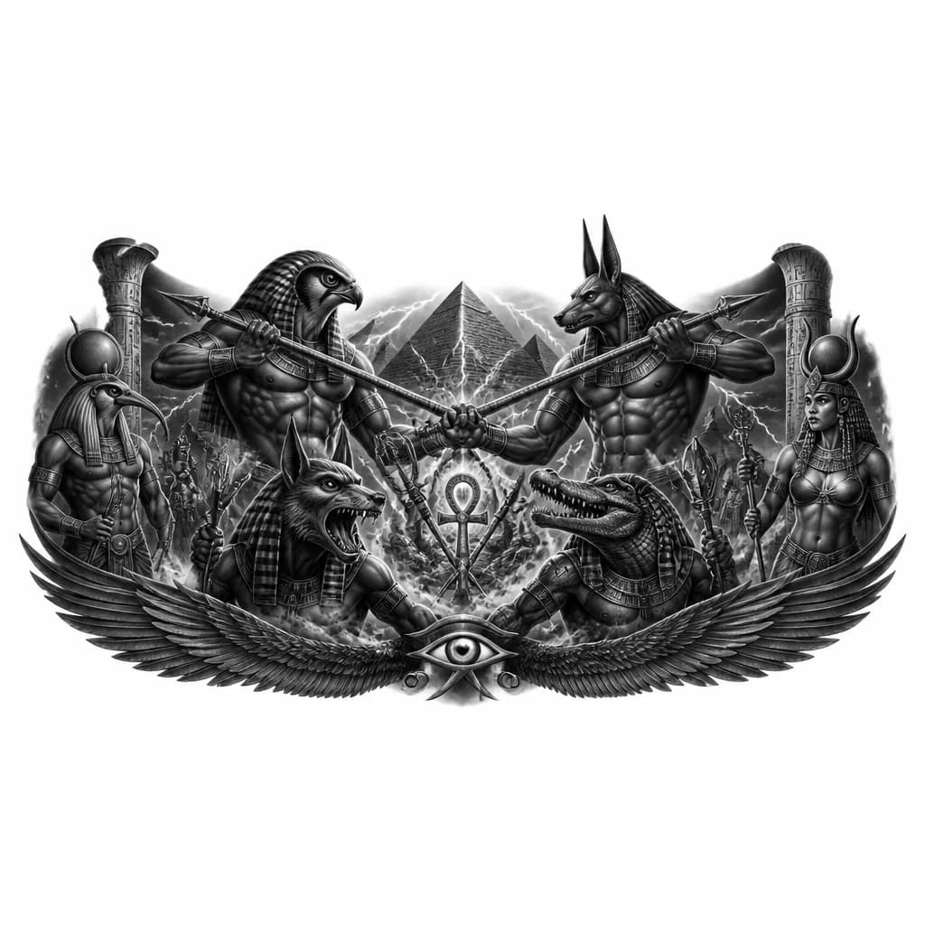 Тату эскиз: Война богов Египет 