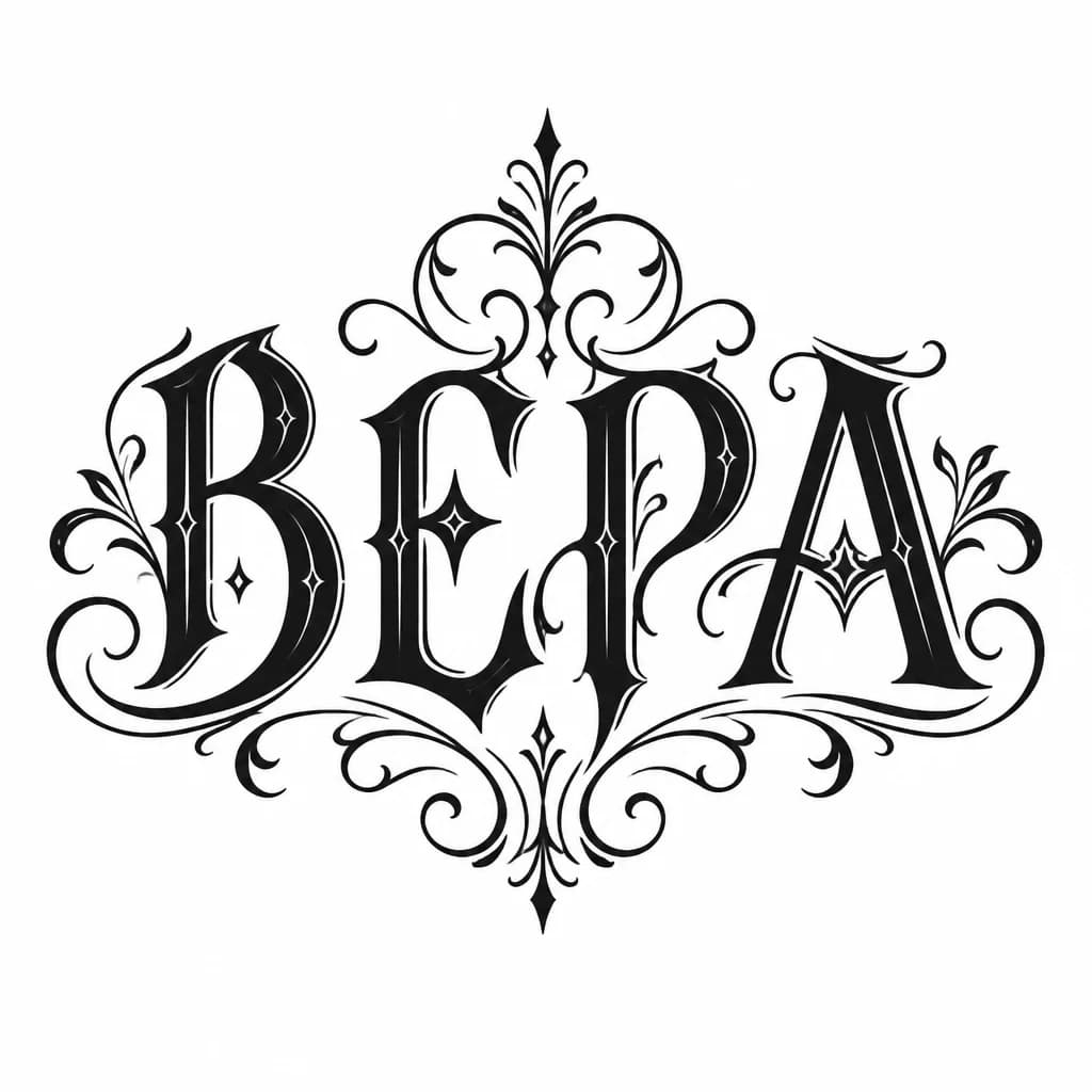 Тату эскиз: Слово ВЕРА, русскими буквами, заглавными, шрифт похожий на славянский
