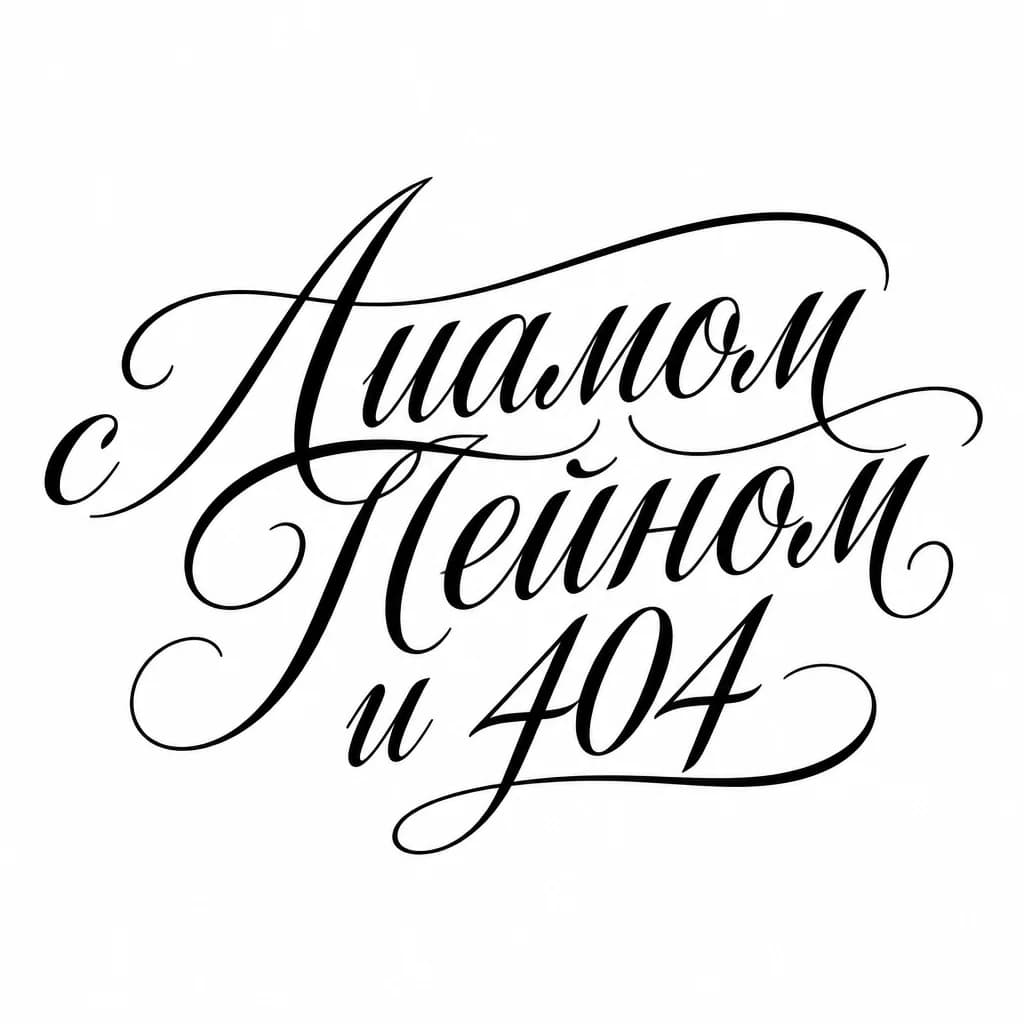 Тату эскиз: Font: Связано с Лиамом Пейном и 404 (elegant calligraphy)