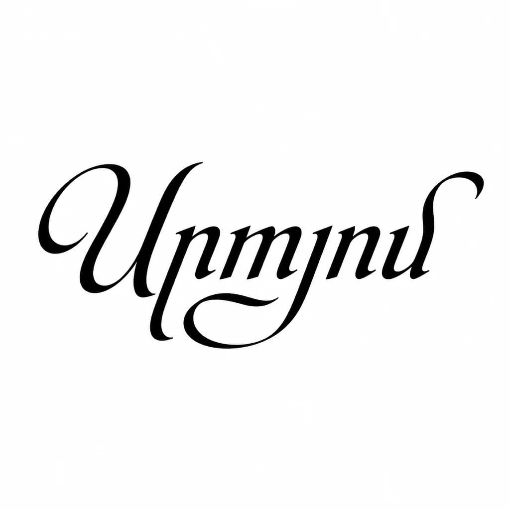 Тату эскиз: Font: Արտյոմ (elegant calligraphy)