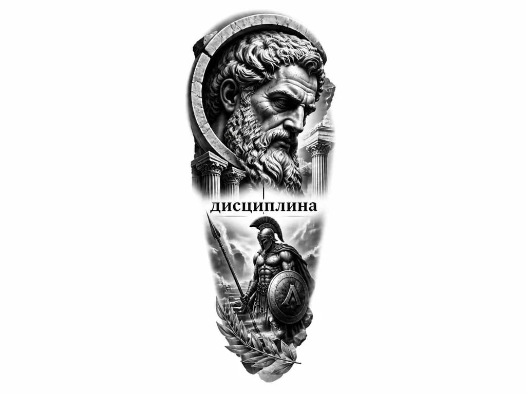 тату минимализм со словом дисциплина 