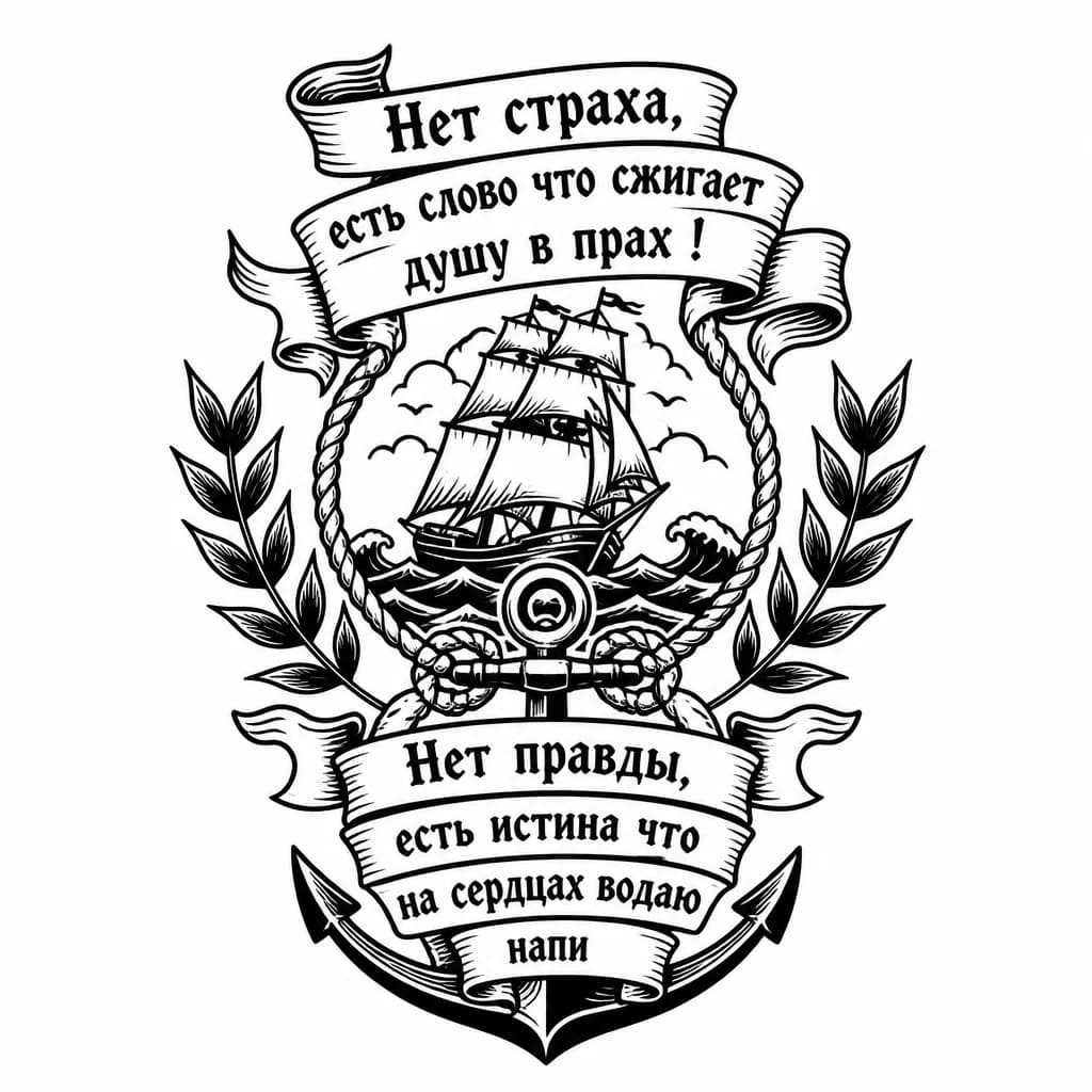 Тату эскиз: Славянскими буквами 