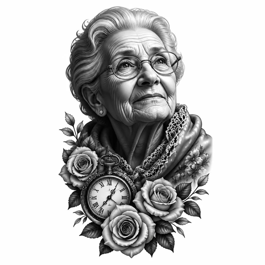 Тату эскиз: ⭐️ grandmother
