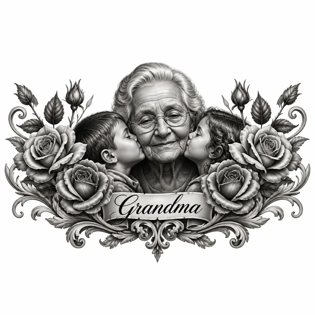 Тату эскиз: ⭐️ grandmother
