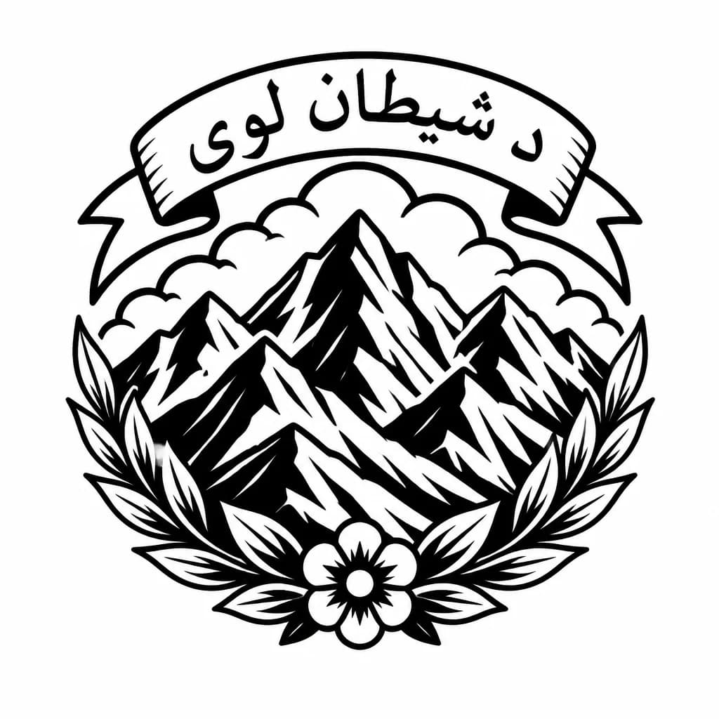 Тату эскиз: Горы Афганистана с надписью сверху د شیطان لوی