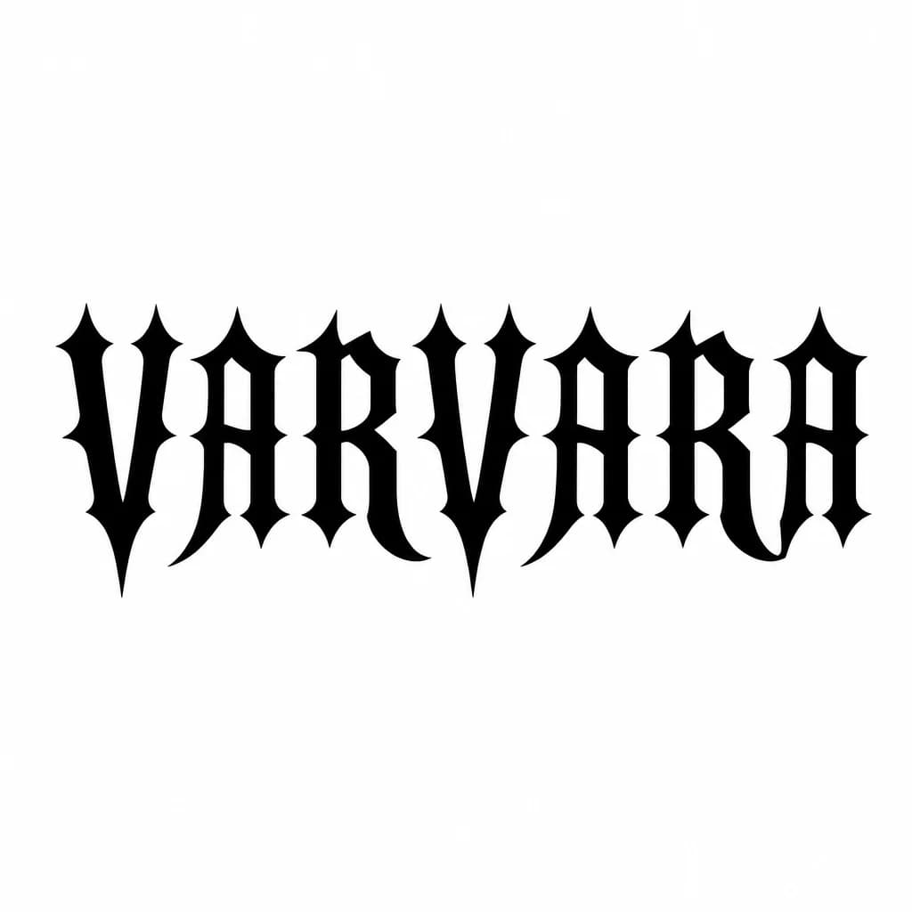 Тату эскиз: Font: VARVARA (gothic dark lettering)