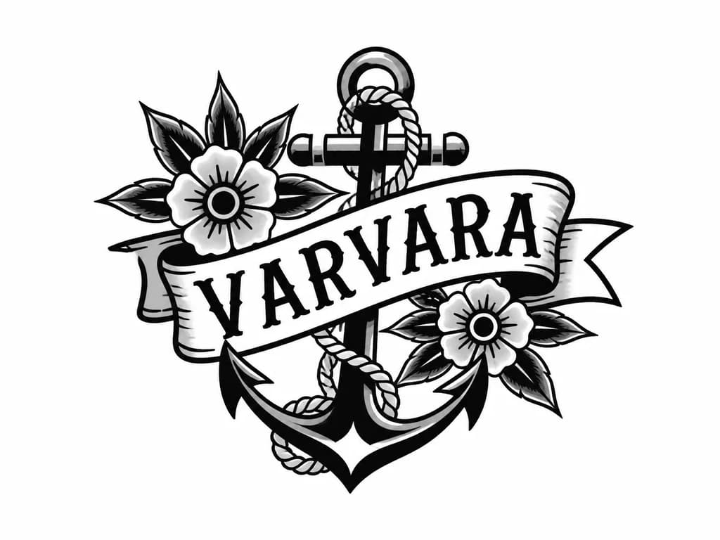 Тату эскиз: Тату имени VARVARA