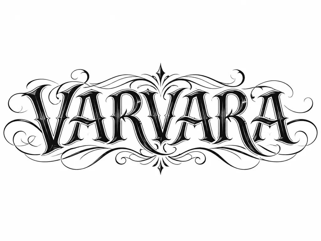 Тату эскиз: Тату имени VARVARA