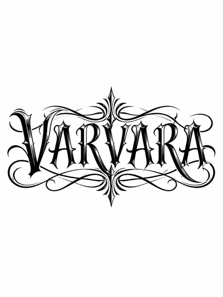 Тату эскиз: Тату имени VARVARA