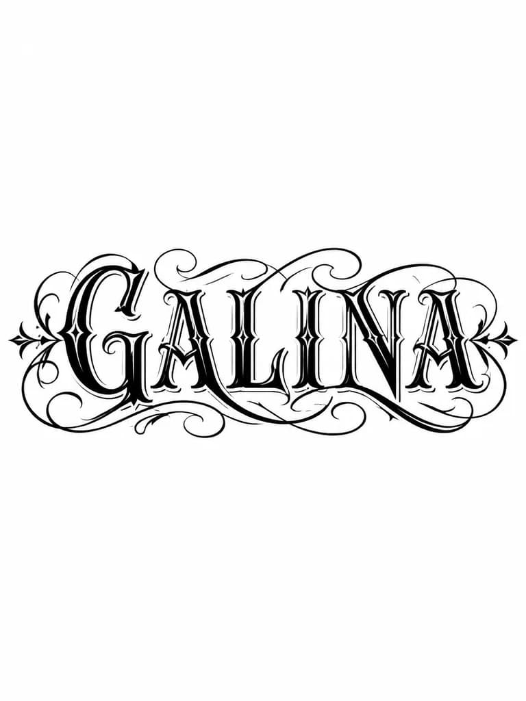 Тату эскиз: Тату имени GALINA
