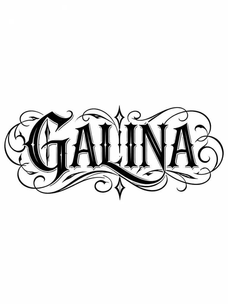 Тату эскиз: Тату имени GALINA