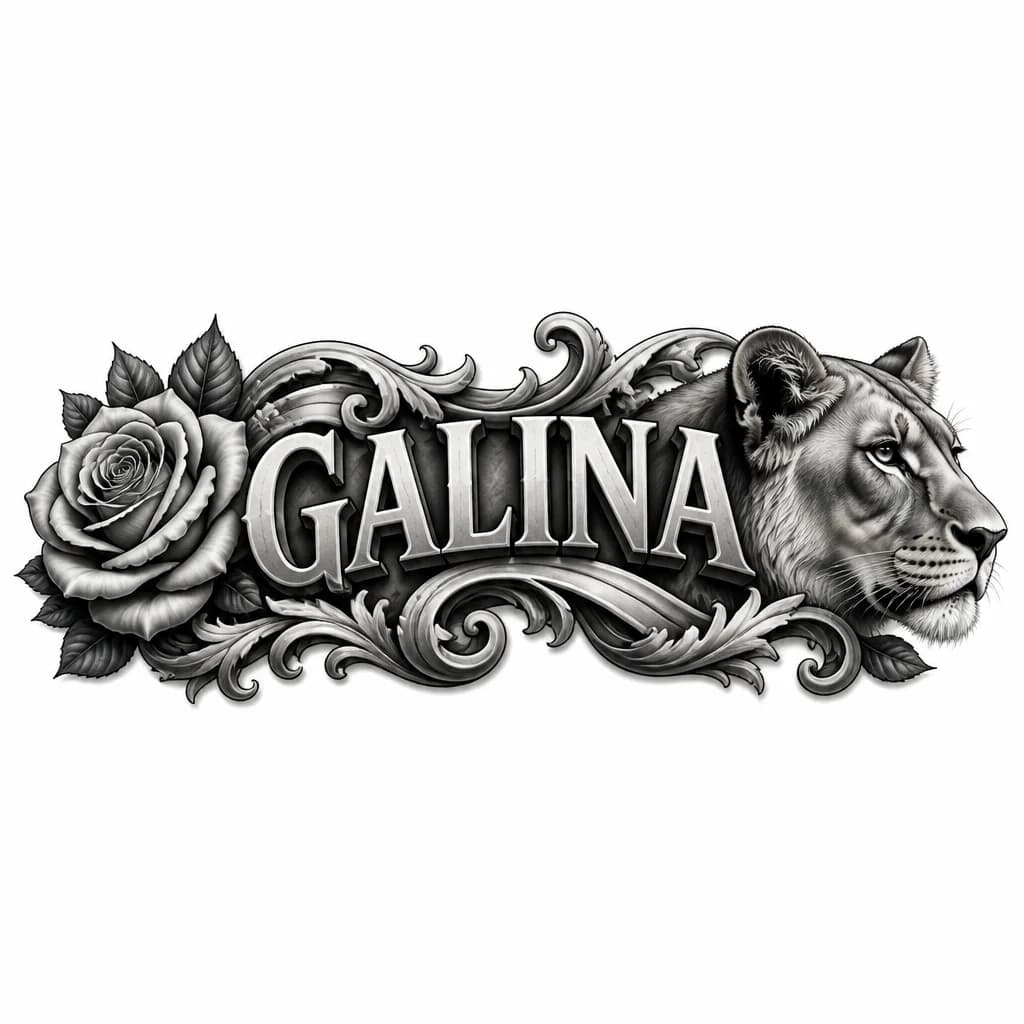 Тату эскиз: Имя GALINA