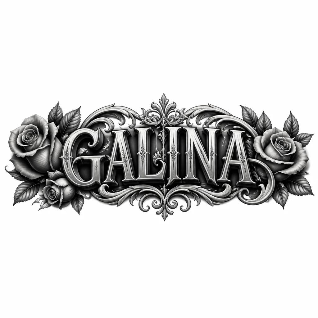 Тату эскиз: Имя GALINA