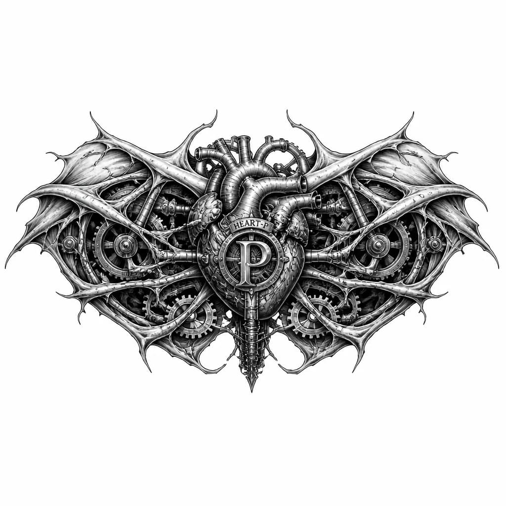 Тату эскиз: Сердце-П из игры lies of p 