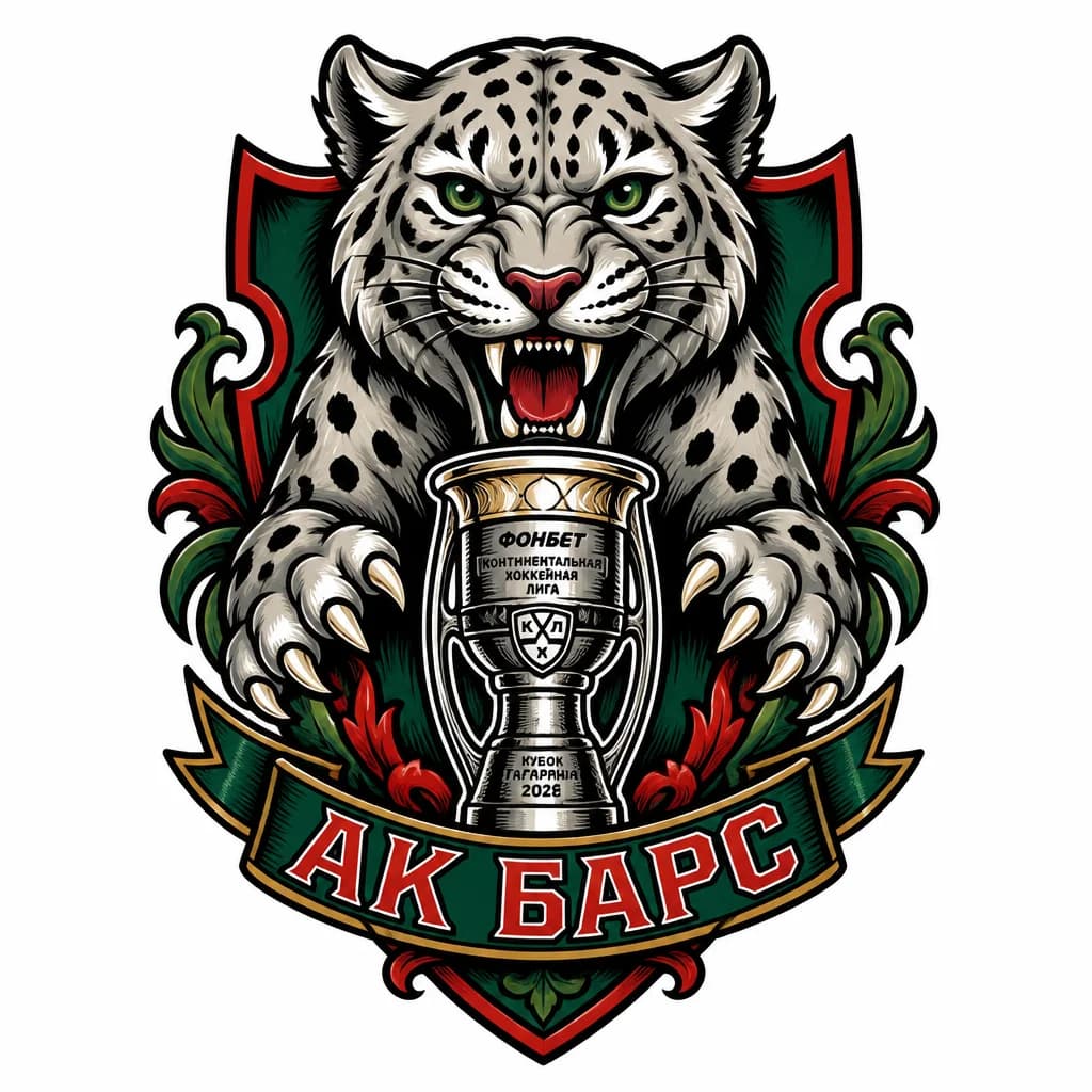 Тату эскиз: Эскиз тату с эмблемой хк Ак барс с кубком гагарина 2026, снаименьшими деталями акцент на сам кубок маленький, самого барса ее нужно