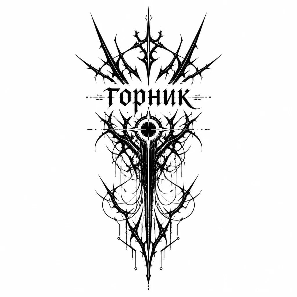 Тату эскиз: каллиграфичный текст