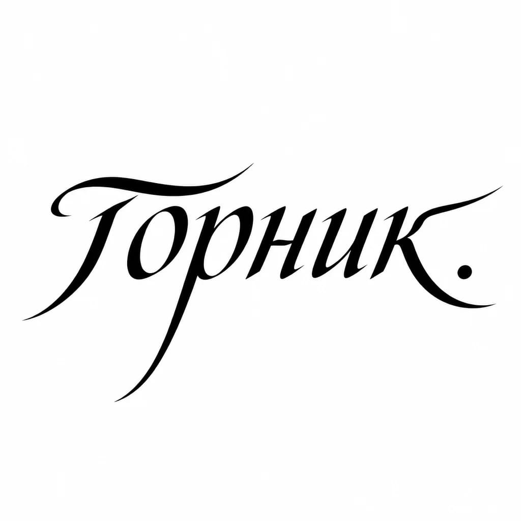 Тату эскиз: Font: горник
 (elegant calligraphy)