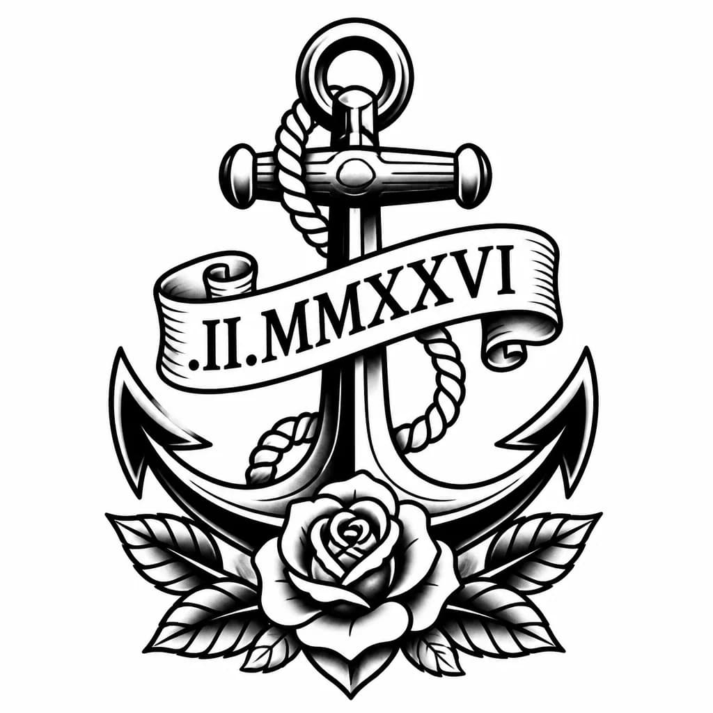 Тату эскиз: Нужна дата XXVIII.II.MMXXVI